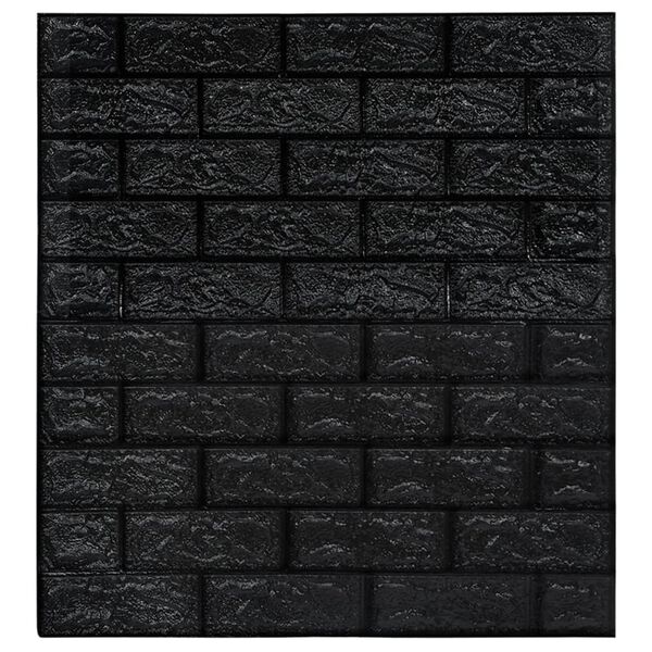 vidaXL 3D Wallpaper Bricks Self-adhesive 20 pcs Black