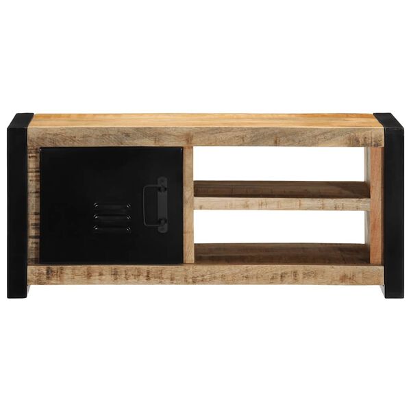 vidaXL TV Cabinet 80x30x35 cm Solid Rough Wood Mango