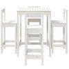 vidaXL 5 Piece Garden Bar Set White Solid Wood Pine