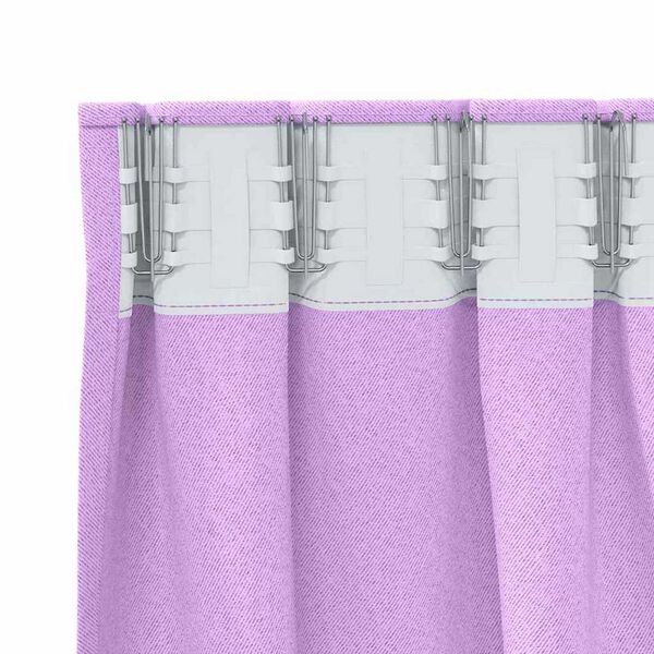 vidaXL Blackout Curtains with Rings 2 pcs Purple 260 x 140 cm