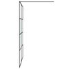 vidaXL Walk-in Shower Wall Black 140x195 cm Half Frosted ESG Glass