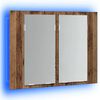 vidaXL LED Mirror Cabinet Old Wood 60x12x45 cm Engineered Wood