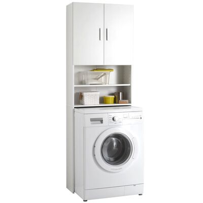 FMD Washing Machine Cabinet with Storage Space White