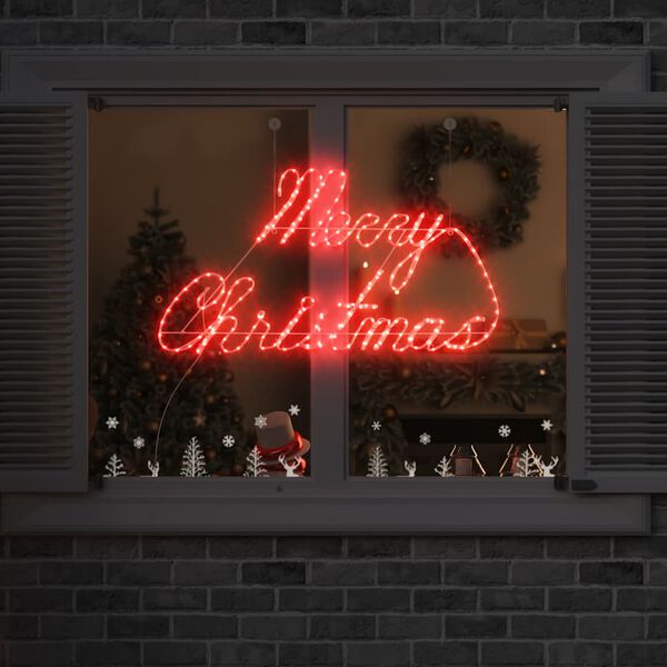 vidaXL Christmas Sign with 216 LEDs Red 99 x 55 x 13 cm Iron