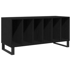 vidaXL Record Cabinet Black Oak 100 x 38 x 48 cm Engineered Wood