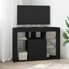 vidaXL Corner LED TV Cabinet Black 100x40x68cm Engineered Wood