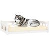 vidaXL Dog Bed White 105.5x75.5x28 cm Solid Wood Pine