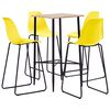 vidaXL 5 Piece Bar Set Plastic Yellow