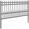 vidaXL Spike Ring Fence Black 200 x 150 cm Powder-Coated Steel