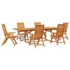 vidaXL Garden Dining Set 7 pcs Brown Solid Acacia Wood
