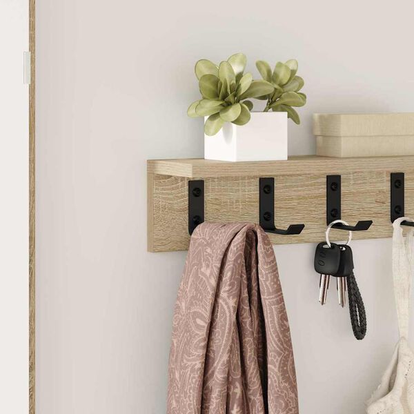 vidaXL Wall-Mounted Coat Rack Sonoma Oak 40 x 10.5 x 10.5 cm