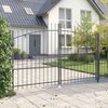 vidaXL Garden Gate with Lock Grey 175 x 300 cm Steel