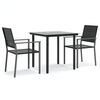 vidaXL 3 Piece Garden Dining Set Poly Rattan and Steel
