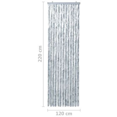 vidaXL Insect Curtain White and Grey 120x220 cm Chenille