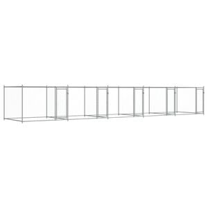 vidaXL Dog Cage with Doors Grey 10x2x1.5 m Galvanised Steel