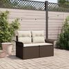 vidaXL Garden Sofa with Cushion Brown 141 x 62 x 69cm Poly Rattan