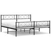 vidaXL Metal Bed Frame without Mattress with Footboard Black 183x213cm