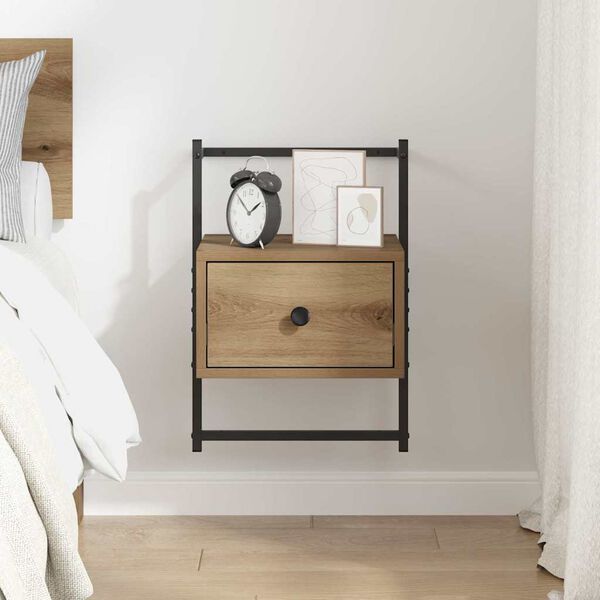 vidaXL Bedside Cabinet Artisan Oak 35 x 30 x 51 cm Engineered Wood