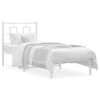 vidaXL Metal Bed Frame without Mattress with Headboard White 80x200cm