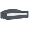 vidaXL Daybed with Trundle and Drawers Dark Grey 90x190 cm Velvet