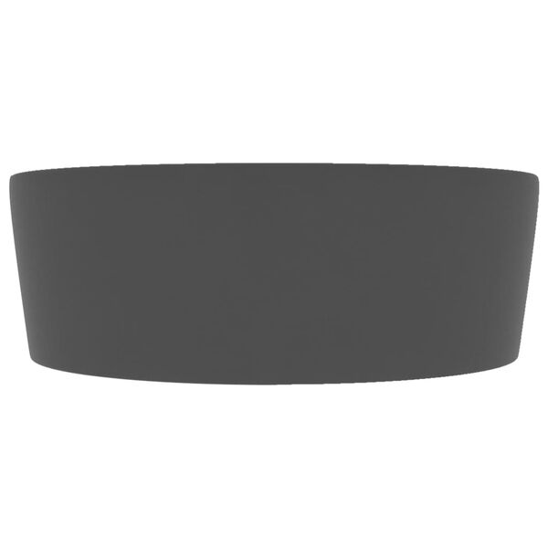 vidaXL Luxury Wash Basin with Overflow Matt Dark Grey 36x13 cm Ceramic