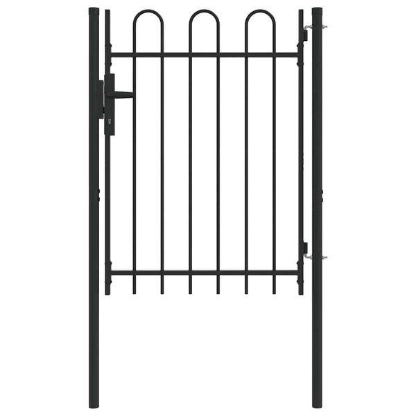 vidaXL Fence Gate Grey 100 x 120 cm Powder coated steel