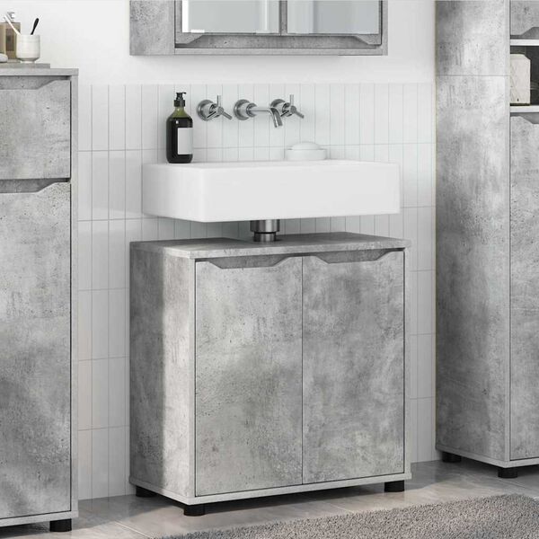 vidaXL Bathroom Basin Cabinet with Shelf Concrete Grey 60 x 30 x 60 cm