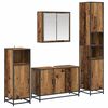 vidaXL Bathroom Furniture Set with Door 4 pcs Old wood Engineered wood