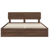vidaXL Bed Frame with Headboard Brown Oak 200 x 200 cm Engineered Wood