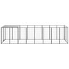 vidaXL Dog Kennel Black 4.84 m² Steel