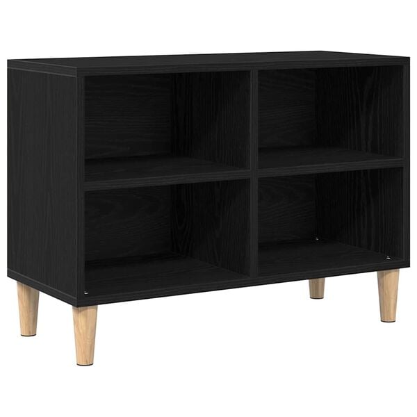 vidaXL TV Cabinet Black Oak 69.5 x 30 x 50 cm Engineered Wood