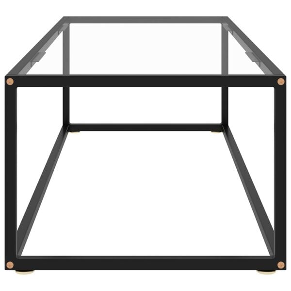 vidaXL Coffee Table Black with Tempered Glass 120x60x35 cm