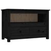 vidaXL TV Cabinet Black 79x35x52 cm Solid Wood Pine