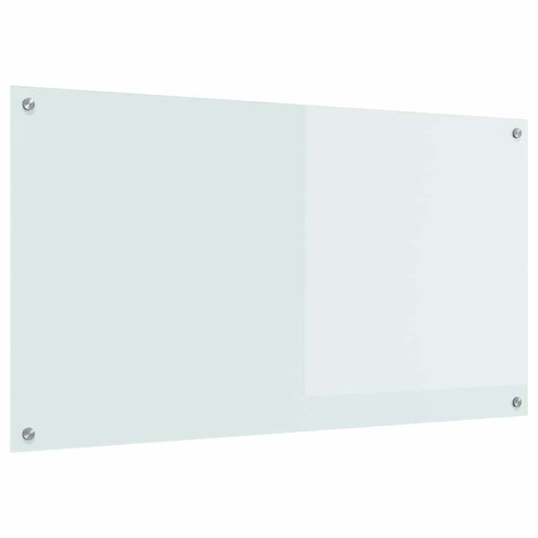 vidaXL Kitchen Backsplash White 110 x 60 x 0.6 cm Tempered Glass