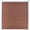 vidaXL WPC Fence Set 3 Square + 1 Slanted 619x186 cm Brown