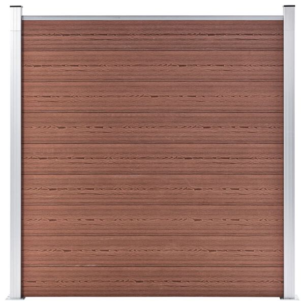 vidaXL WPC Fence Set 3 Square + 1 Slanted 619x186 cm Brown