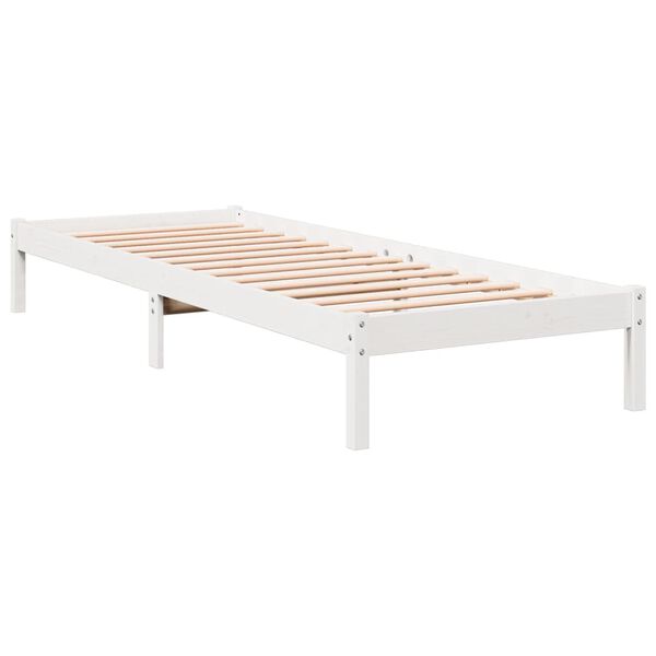 vidaXL Extra Long Bed Frame without Mattress White 90x220 cm Solid Wood Pine