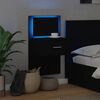 vidaXL Wall-mounted Bedside Cabinet with LED Lights Black