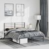 vidaXL Metal Bed Frame without Mattress with Headboard Black 150x200cm