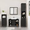 vidaXL 3 Piece Bathroom Furniture Set Black Engineered Wood