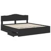 vidaXL Bed Frame with Drawer Black 200 x 200 cm Engineer Wood