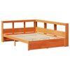 vidaXL Bookcase Bed 2 pcs Wax Brown 200 x 120 cm Solid Pine Wood