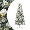 vidaXL Artificial Hinged Christmas Tree Green and White 240 cm