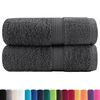 vidaXL Premium Guest Towels "SOLUND" 2 pcs Anthracite 30x50 cm 600 gsm