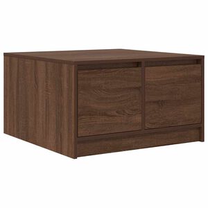 vidaXL Coffee Table with Drawers Brown Oak 70.5x70x40 cm