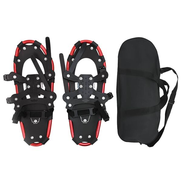 vidaXL 3 in 1 Snowshoes Red and Black 21 inches Aluminum and HDPE