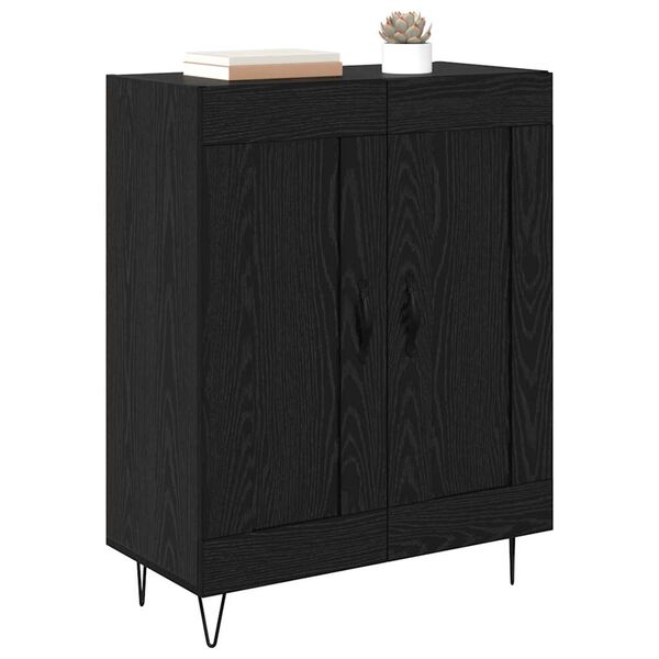 vidaXL Sideboard Black Oak 69.5 x 34 x 90 cm Engineered Wood and Iron