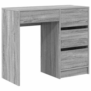vidaXL Desk with Drawer Grey Sonoma 90 x 37.5 x 75 cm Engineered Wood