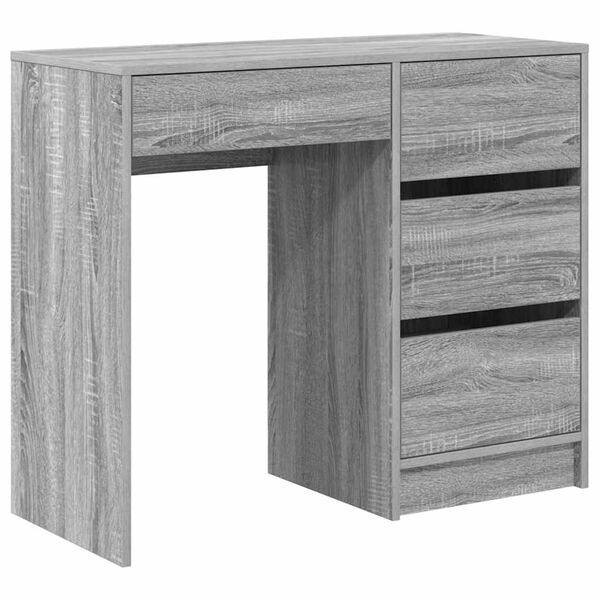 vidaXL Desk with Drawer Grey Sonoma 90 x 37.5 x 75 cm Engineered Wood