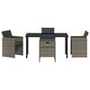 vidaXL Garden Dining Set 5 pcs Grey Poly Rattan